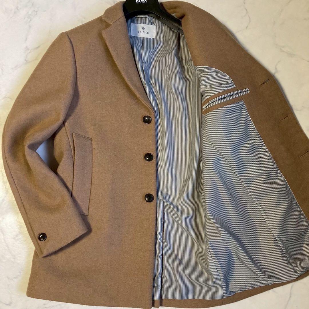 未使用しつけ糸あり✨エディフィス チェスターコート キャメル 手洗い可能