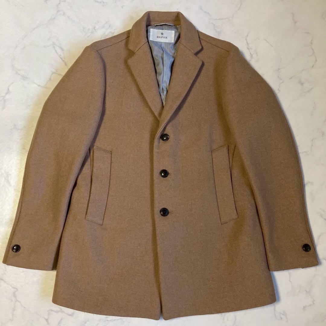 未使用しつけ糸あり✨エディフィス チェスターコート キャメル 手洗い可能