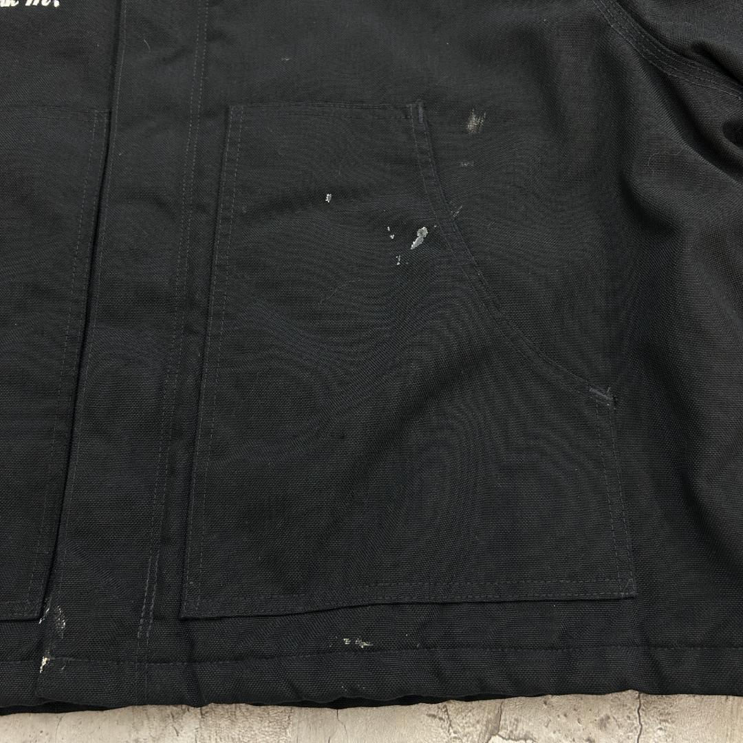 純*ん様 Carhartt　トラディショナルジャケット　企業ロゴ　古着　ブラック