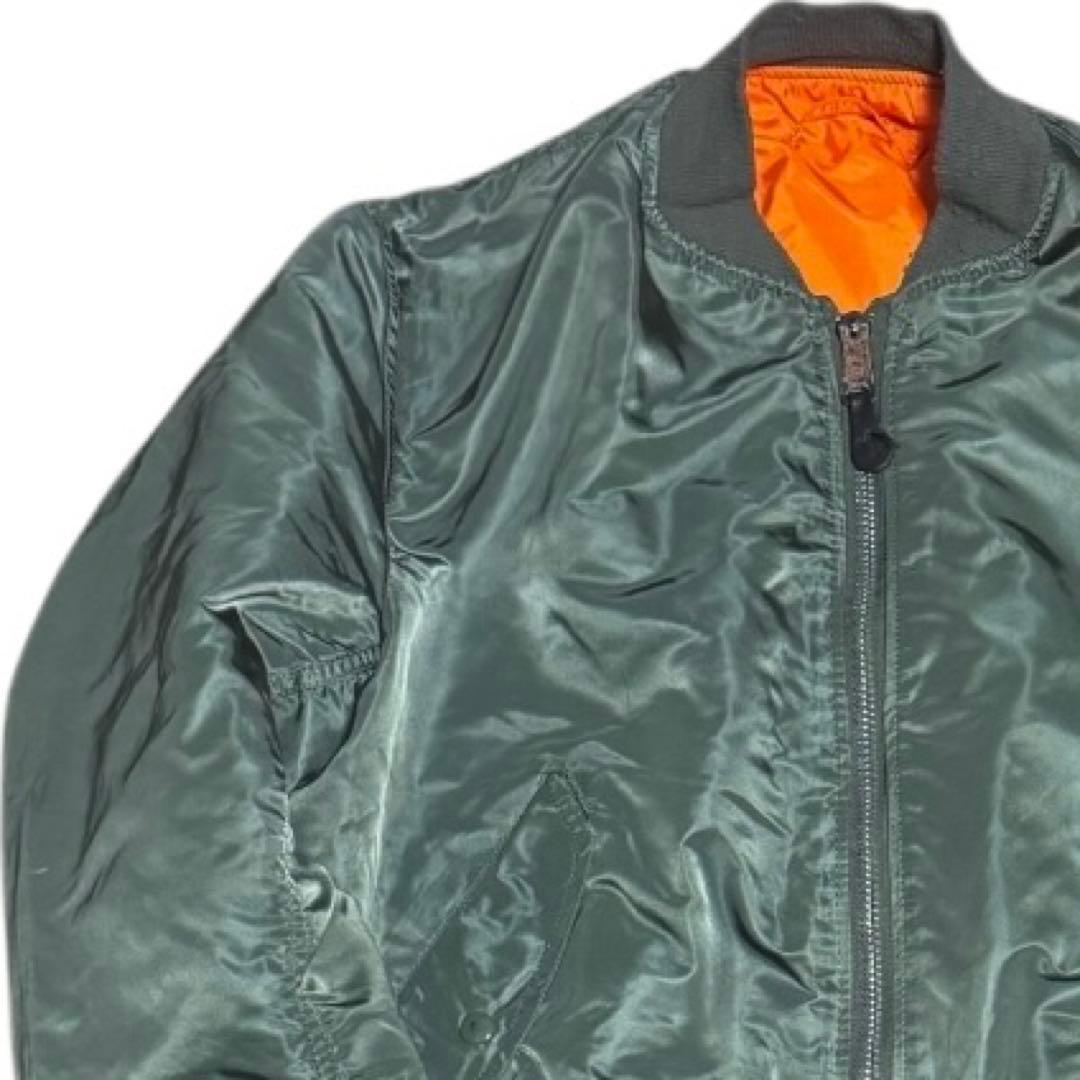 ALPHA 90s USA製 ビンテージ 短丈 フライトジャケット L セージ