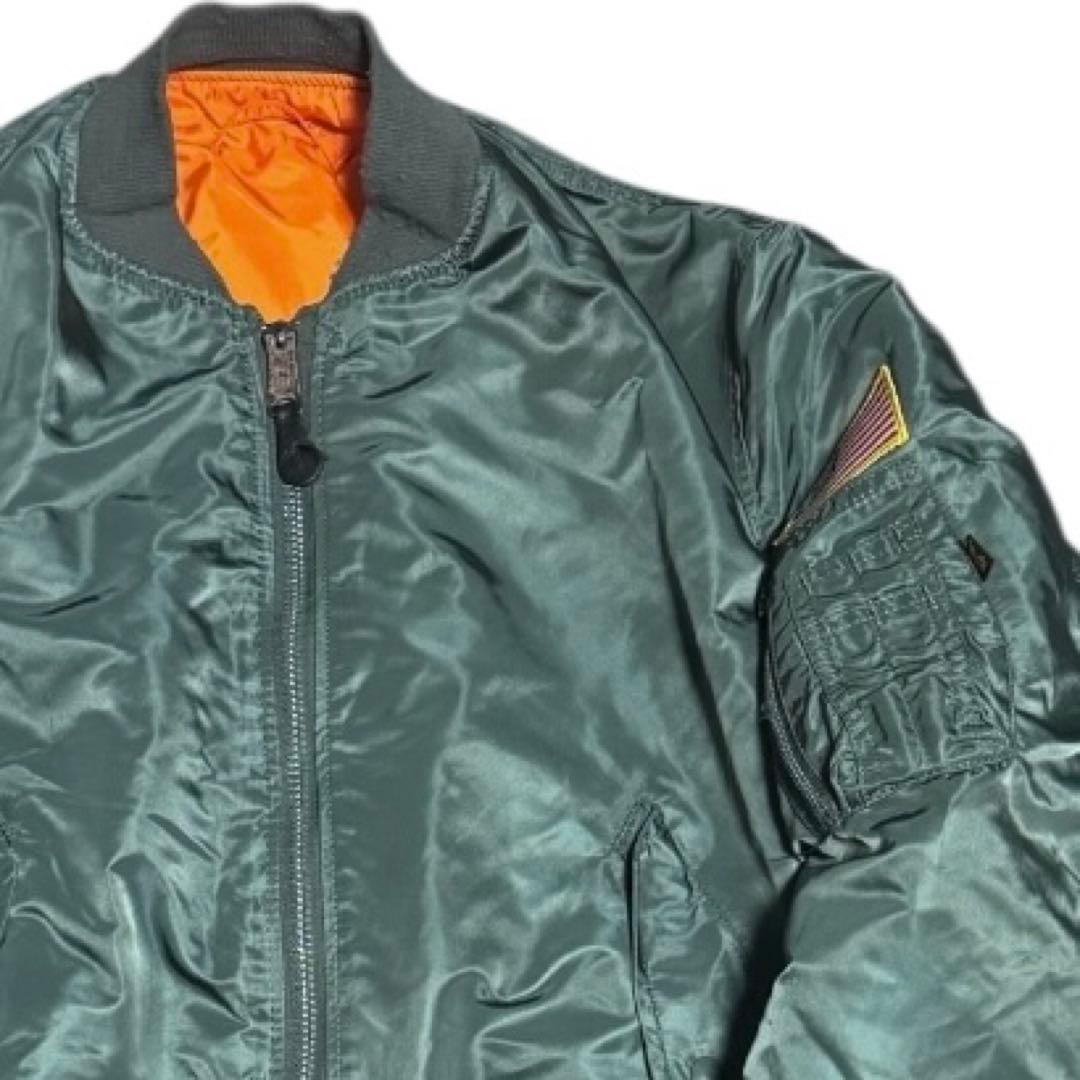 ALPHA 90s USA製 ビンテージ 短丈 フライトジャケット L セージ