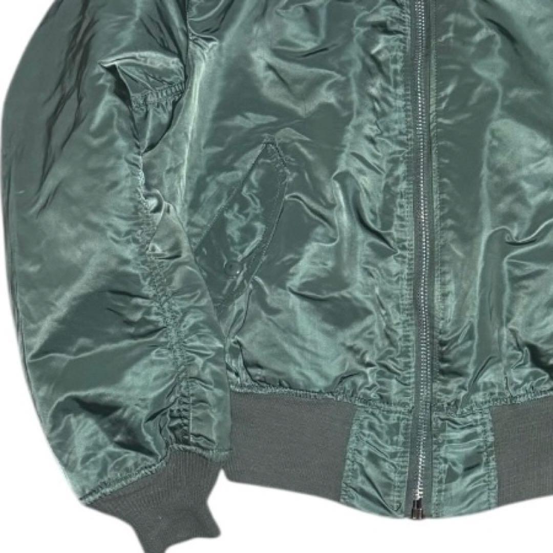 ALPHA 90s USA製 ビンテージ 短丈 フライトジャケット L セージ