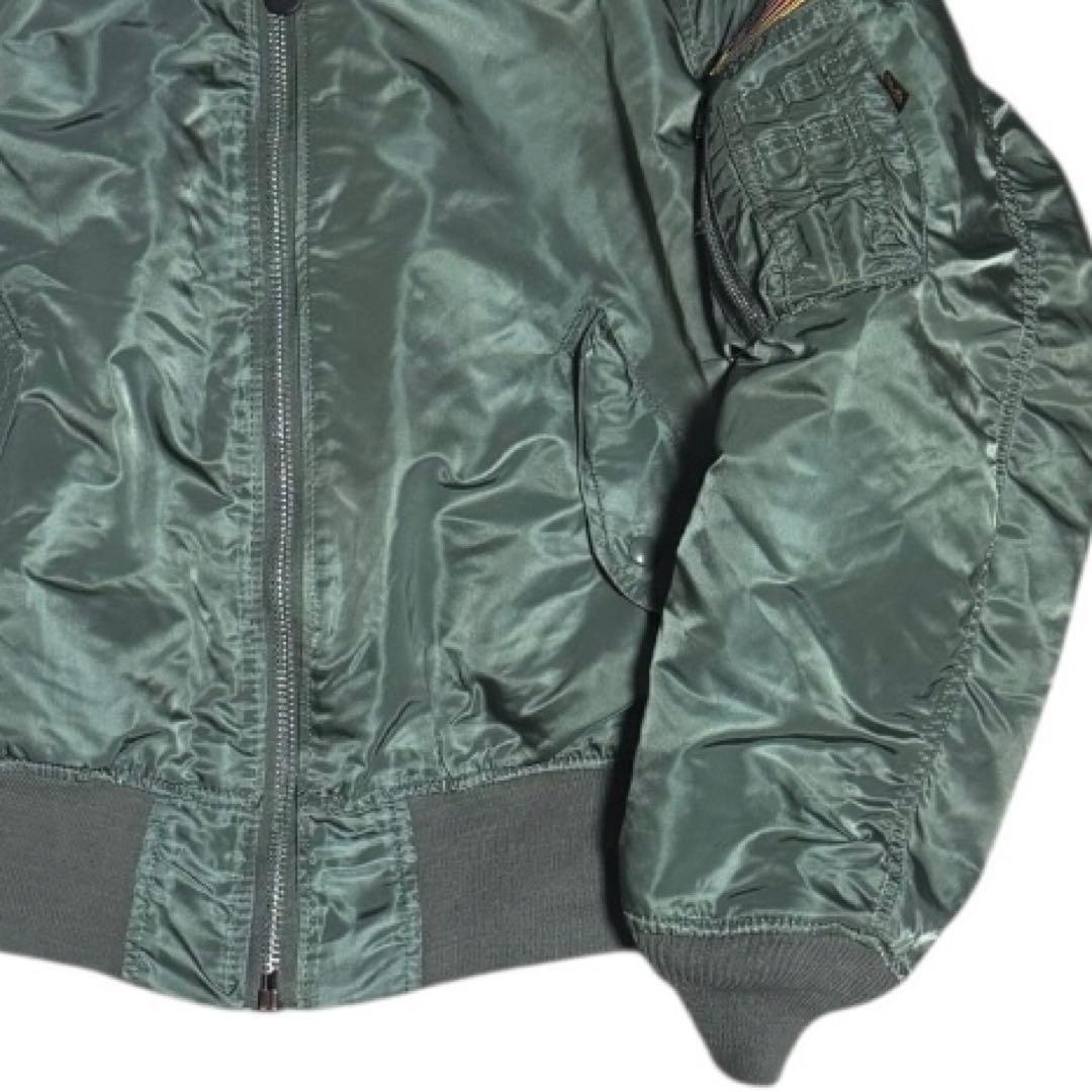 ALPHA 90s USA製 ビンテージ 短丈 フライトジャケット L セージ