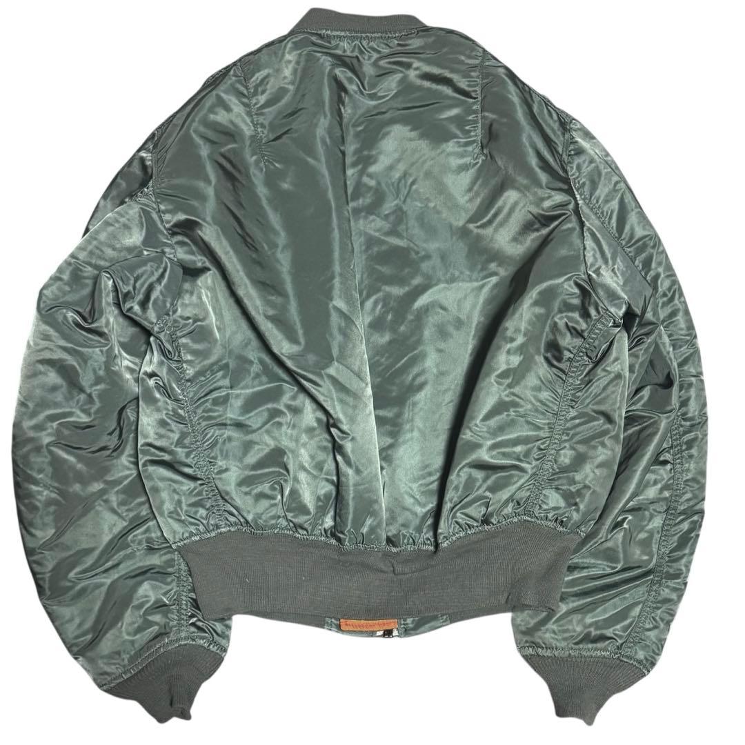 ALPHA 90s USA製 ビンテージ 短丈 フライトジャケット L セージ