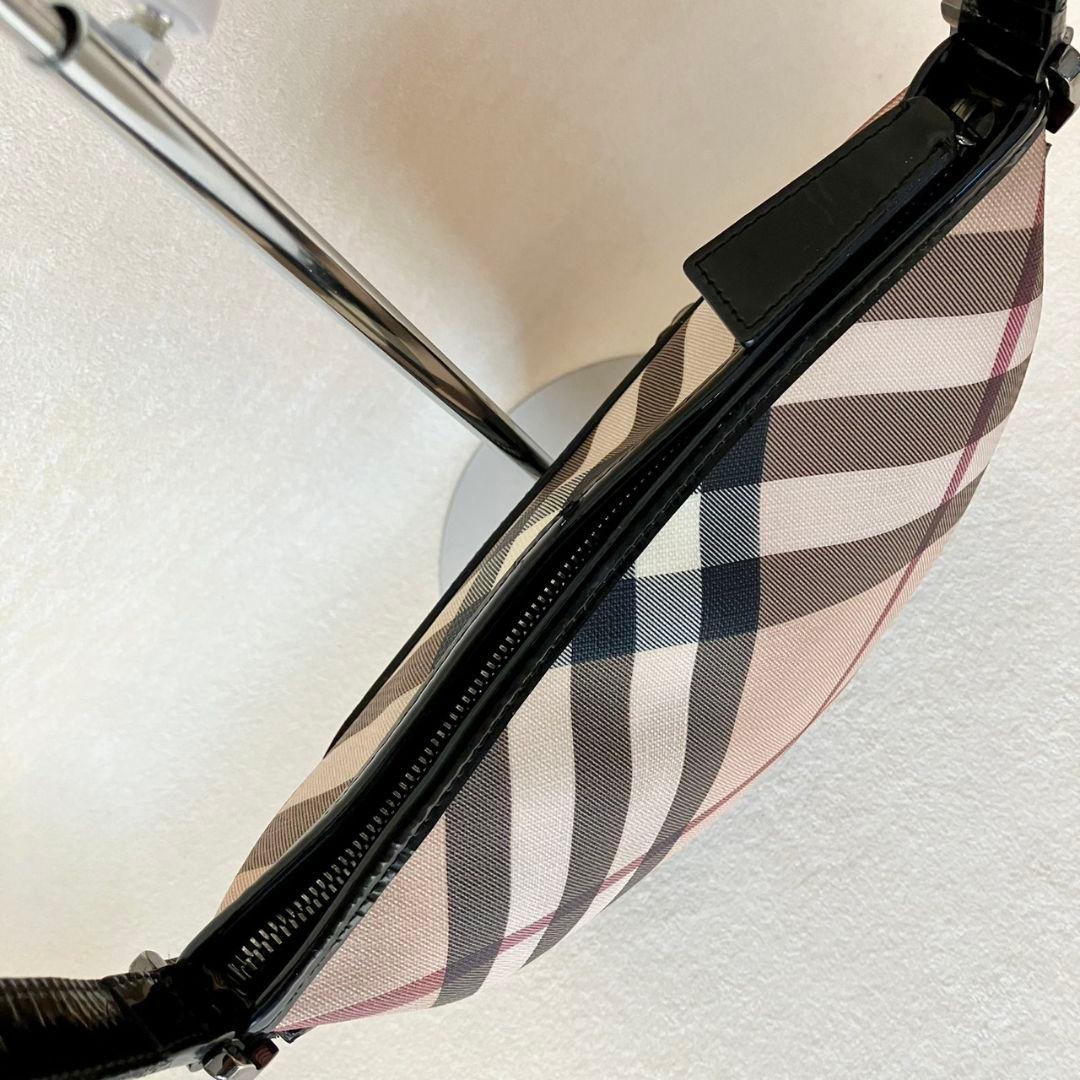 バーバリー ショルダーバッグ ノバチェック ベージュ レザー PVCメガチェック