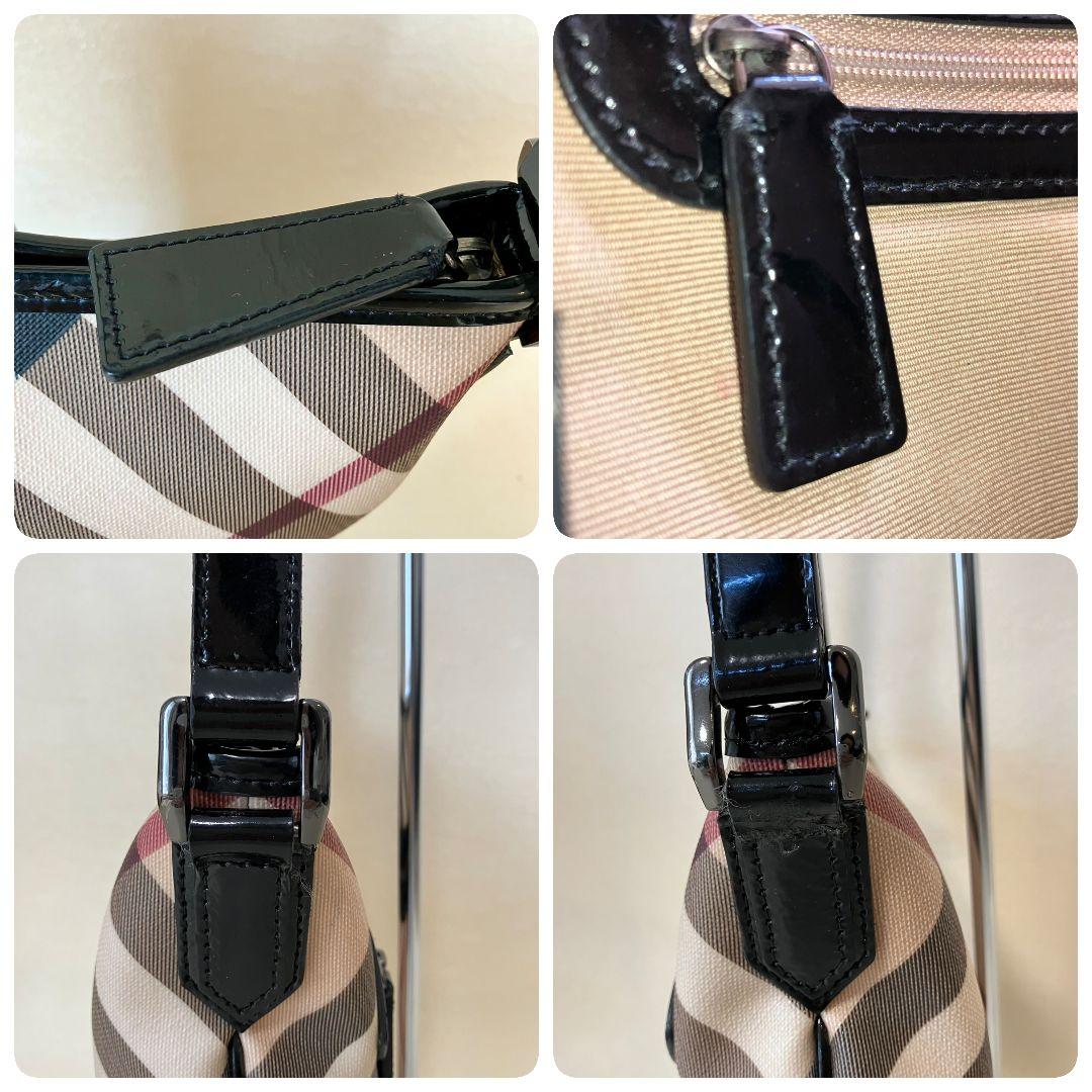 バーバリー ショルダーバッグ ノバチェック ベージュ レザー PVCメガチェック