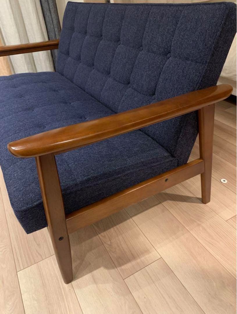 カリモク60 ネイビー 2.5人掛けソファ