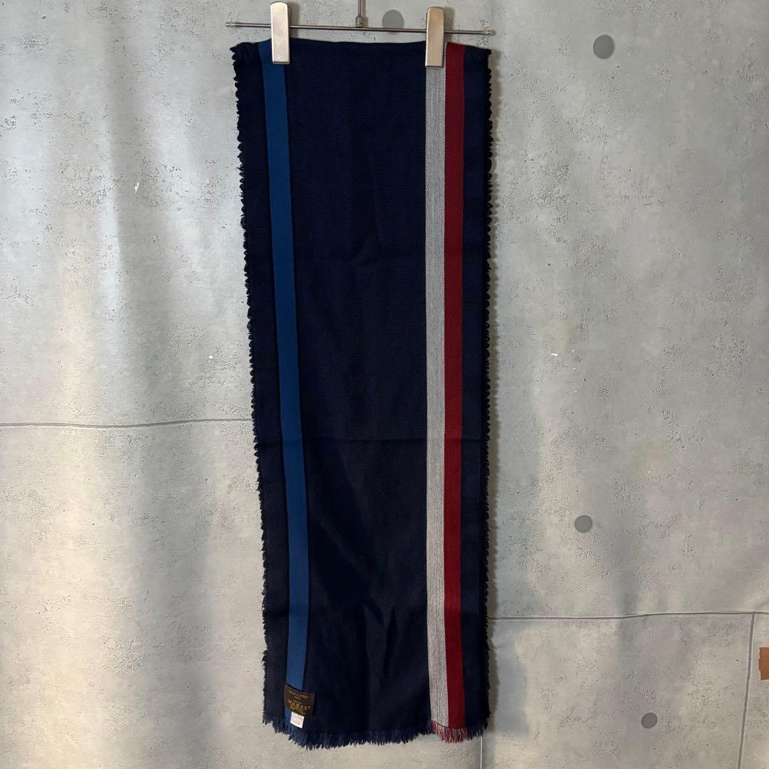 ［美品］ルイヴィトン　エシャルプ メサジェ ダミエ　フリンジ マフラー