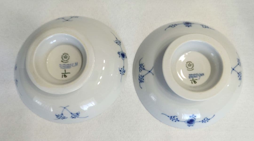 2つセット◇18デンマーク製　ロイヤルコペンハーゲン◇脚付き深皿ディーププレート