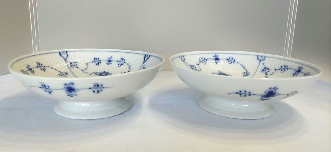 2つセット◇18デンマーク製　ロイヤルコペンハーゲン◇脚付き深皿ディーププレート
