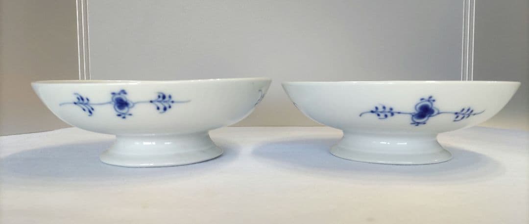 2つセット◇18デンマーク製　ロイヤルコペンハーゲン◇脚付き深皿ディーププレート