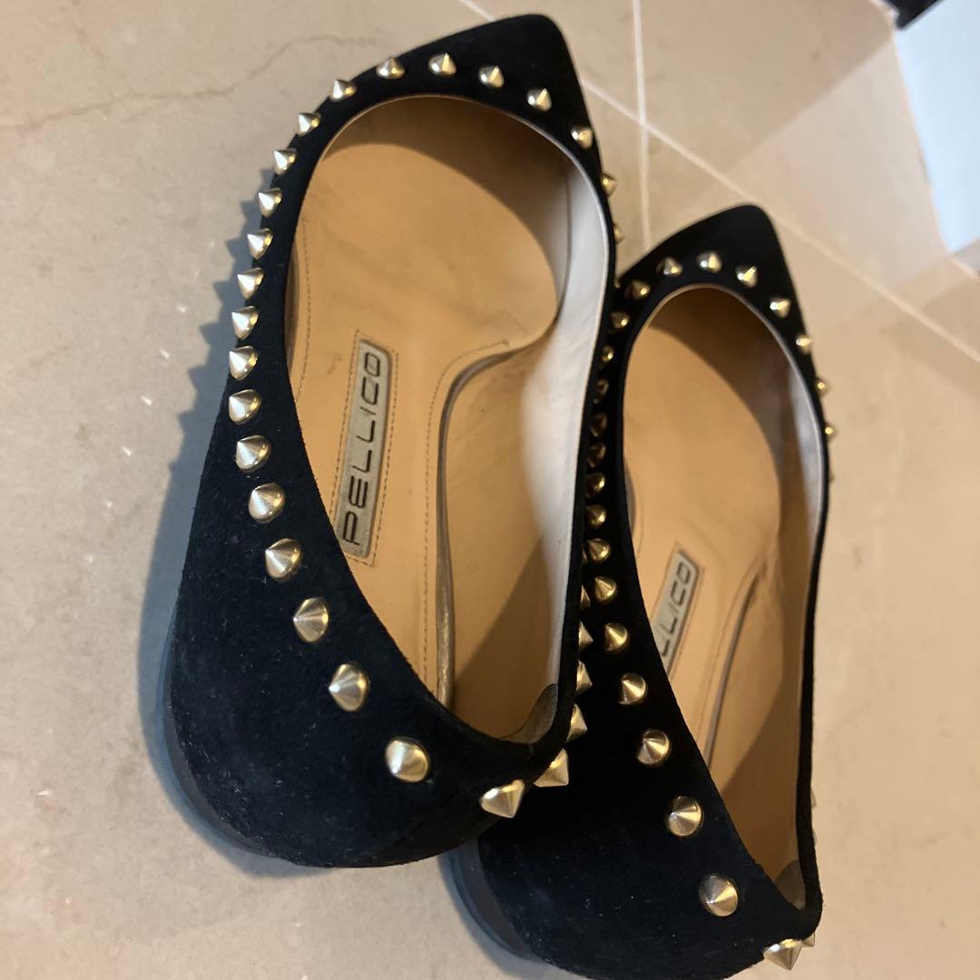 美品✨ペリーコ アニマ スエード フラットシューズ スタッズ 35