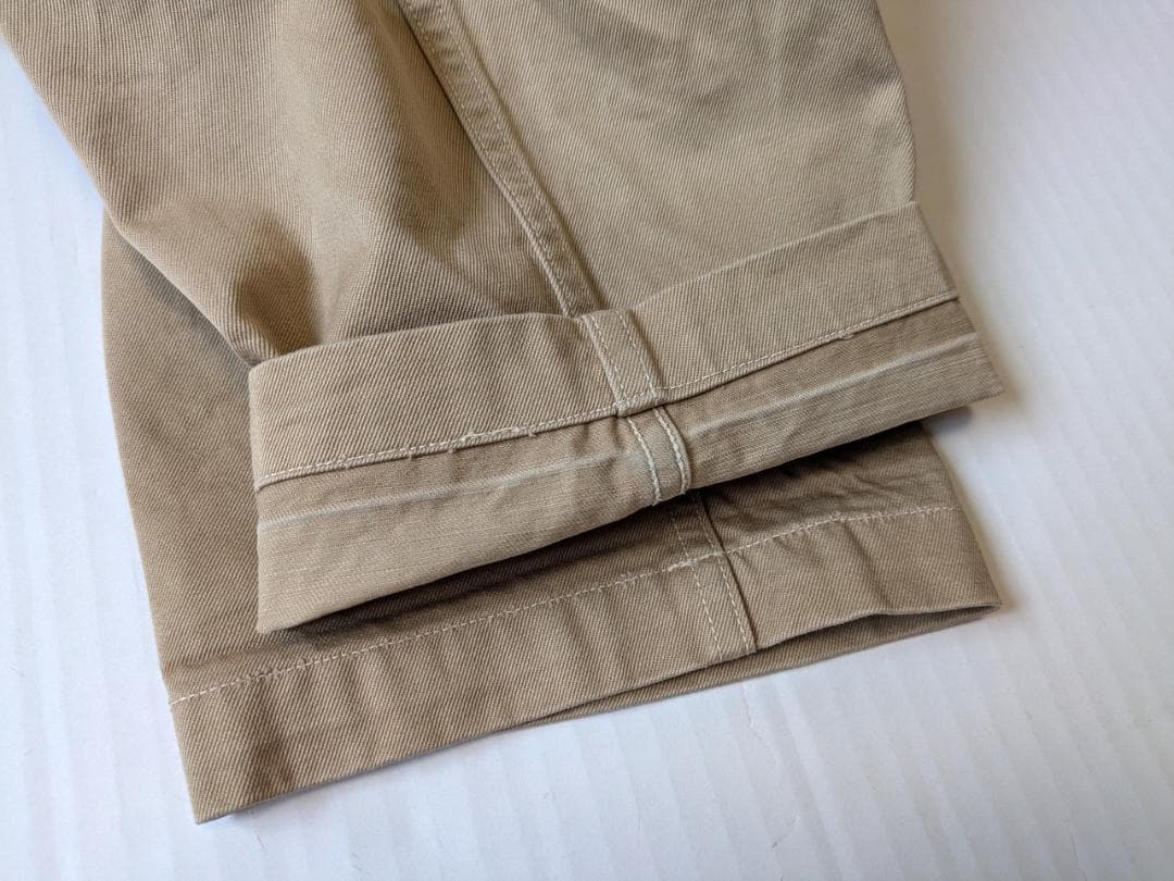 COMOLI コモリ ベルテッドチノ パンツ ベージュ 0