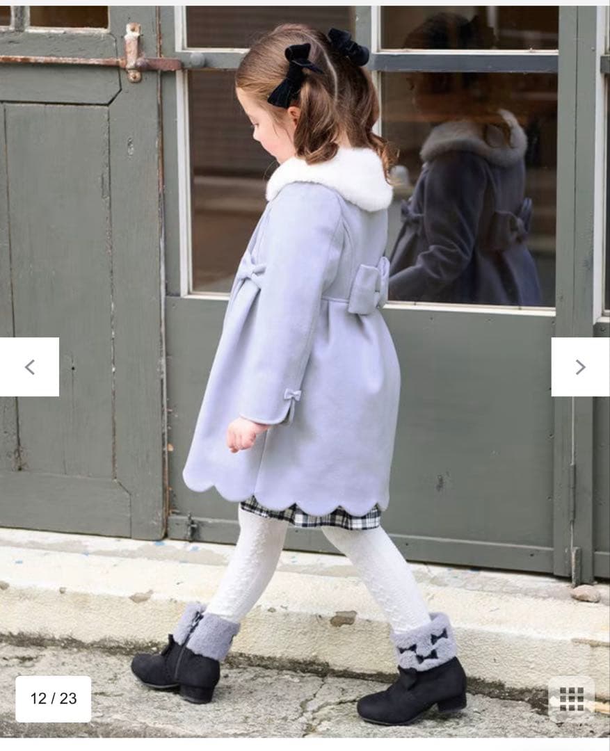 anyFAM 【新品タグ付き】130cm ウールライクコート　サックスブルー