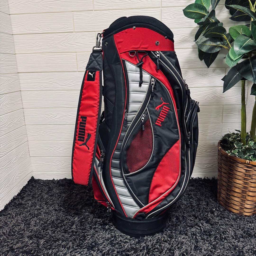 Puma プーマ　ゴルフキャディバッグ 黒/赤