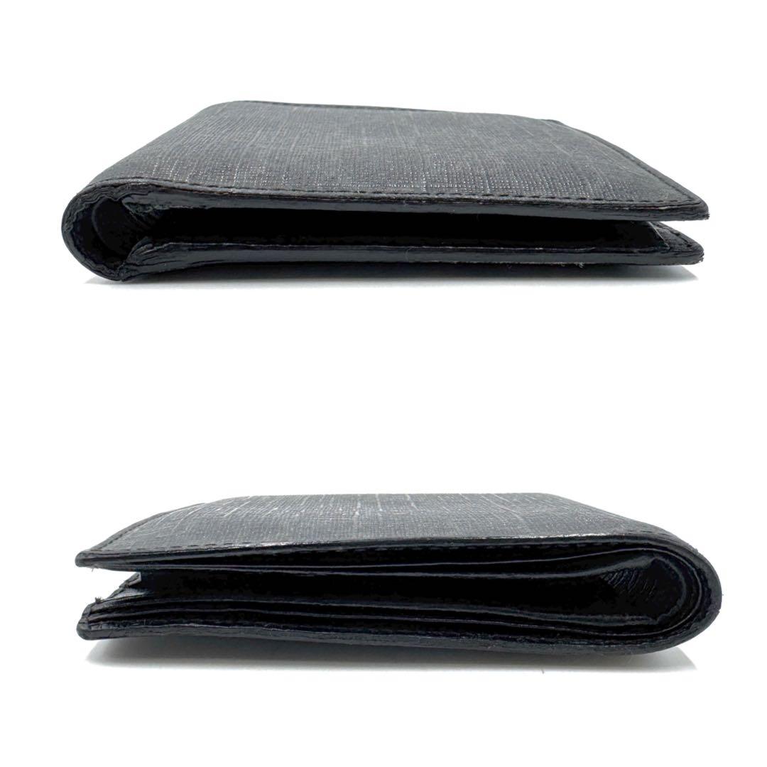 【美品】GUCCI グッチ GGスプリーム 折財布 ブラック PVCレザー