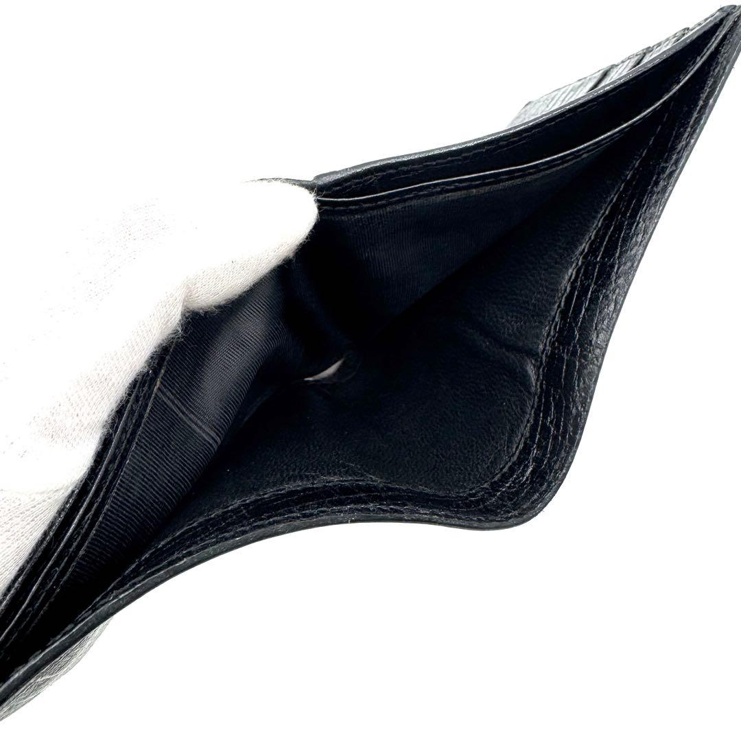 【美品】GUCCI グッチ GGスプリーム 折財布 ブラック PVCレザー