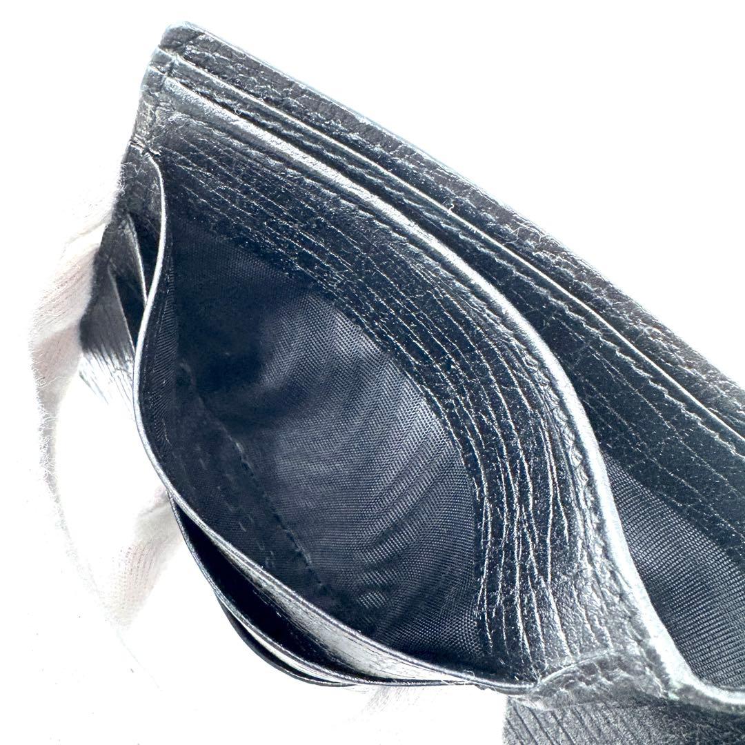 【美品】GUCCI グッチ GGスプリーム 折財布 ブラック PVCレザー