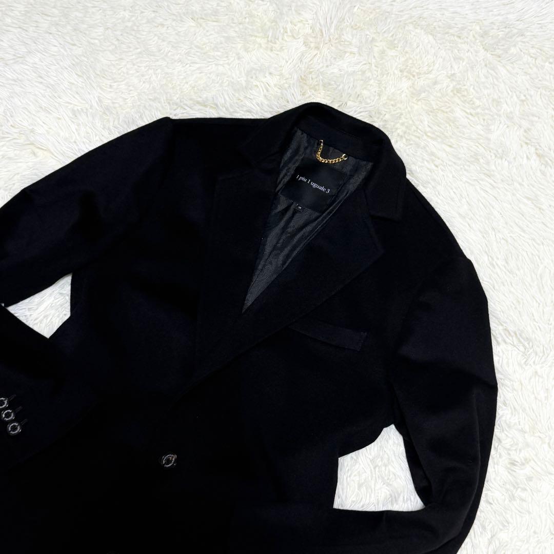 【極美品】ウノピュウノウグァーレトレ チェスターコート カシミヤ ペイズリー 黒
