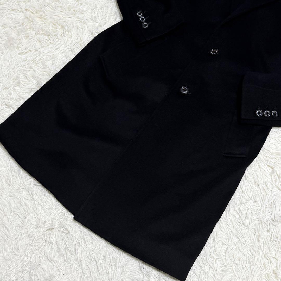 【極美品】ウノピュウノウグァーレトレ チェスターコート カシミヤ ペイズリー 黒