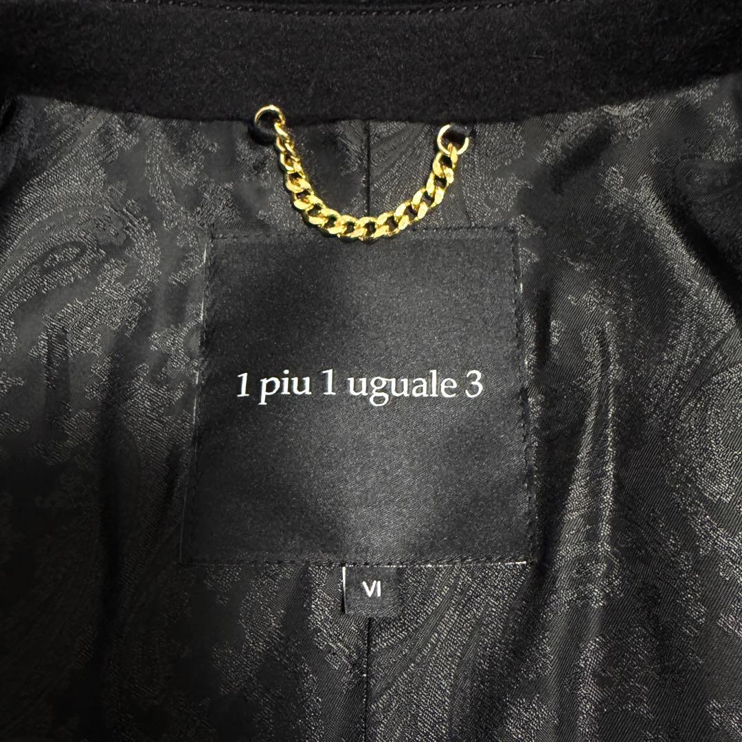 【極美品】ウノピュウノウグァーレトレ チェスターコート カシミヤ ペイズリー 黒