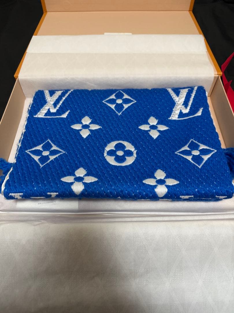LOUIS VUITTON モノグラム マフラー 青 新品未使用
