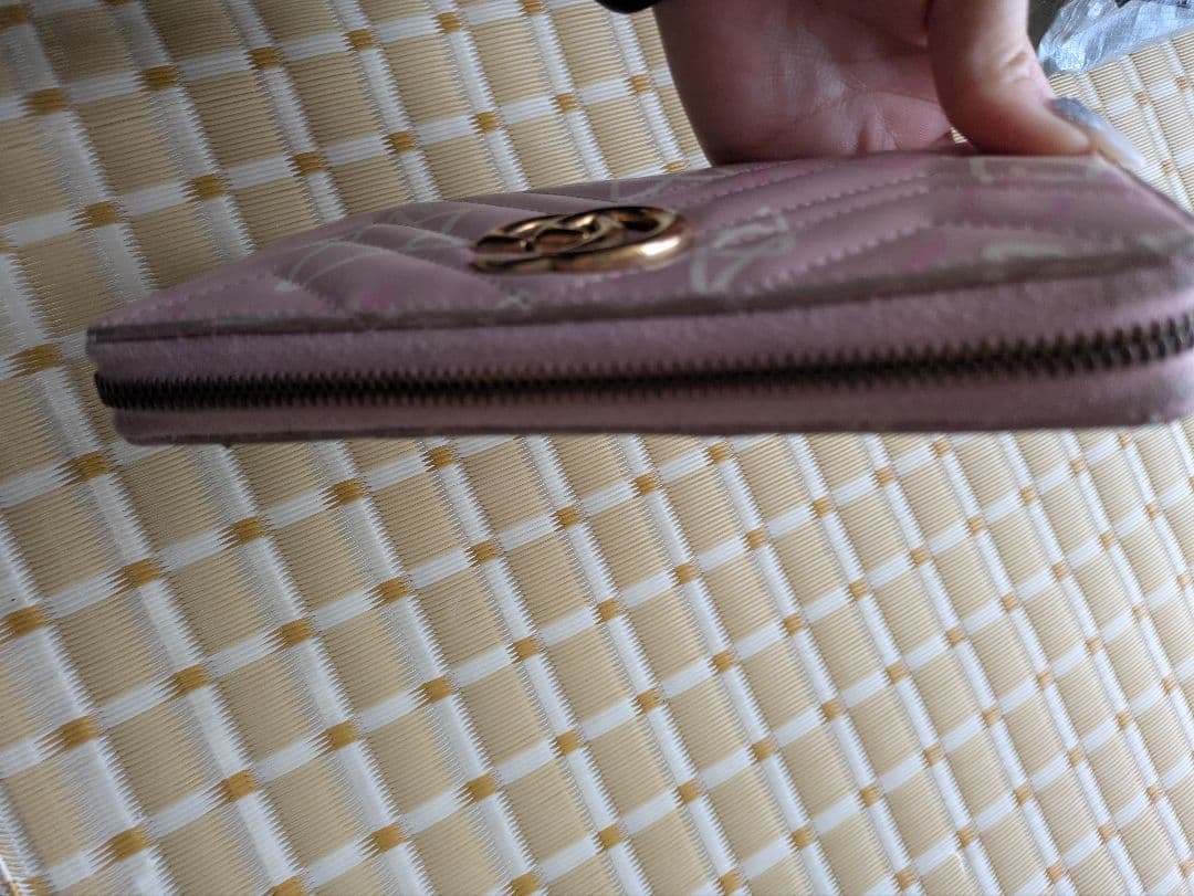 値下げ GGマーモント ゴースト 長財布 PVC ピンク