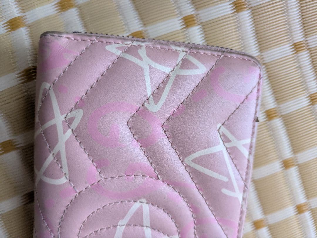 値下げ GGマーモント ゴースト 長財布 PVC ピンク