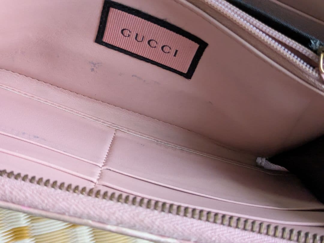 値下げ GGマーモント ゴースト 長財布 PVC ピンク