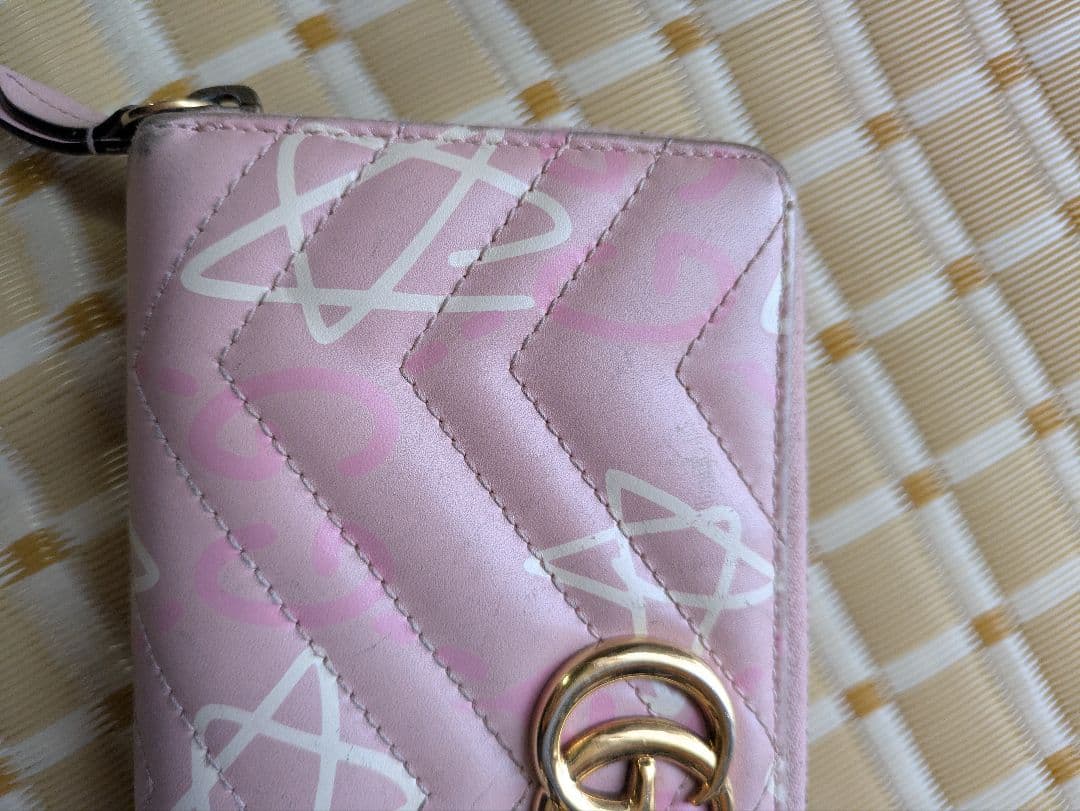 値下げ GGマーモント ゴースト 長財布 PVC ピンク