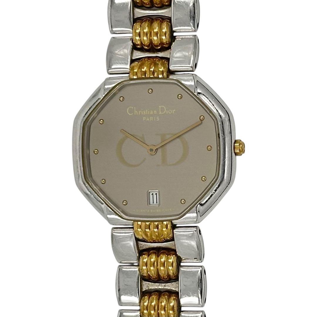 ディオール 45.204 腕時計　オクタゴン CD デイト コンビ レディース