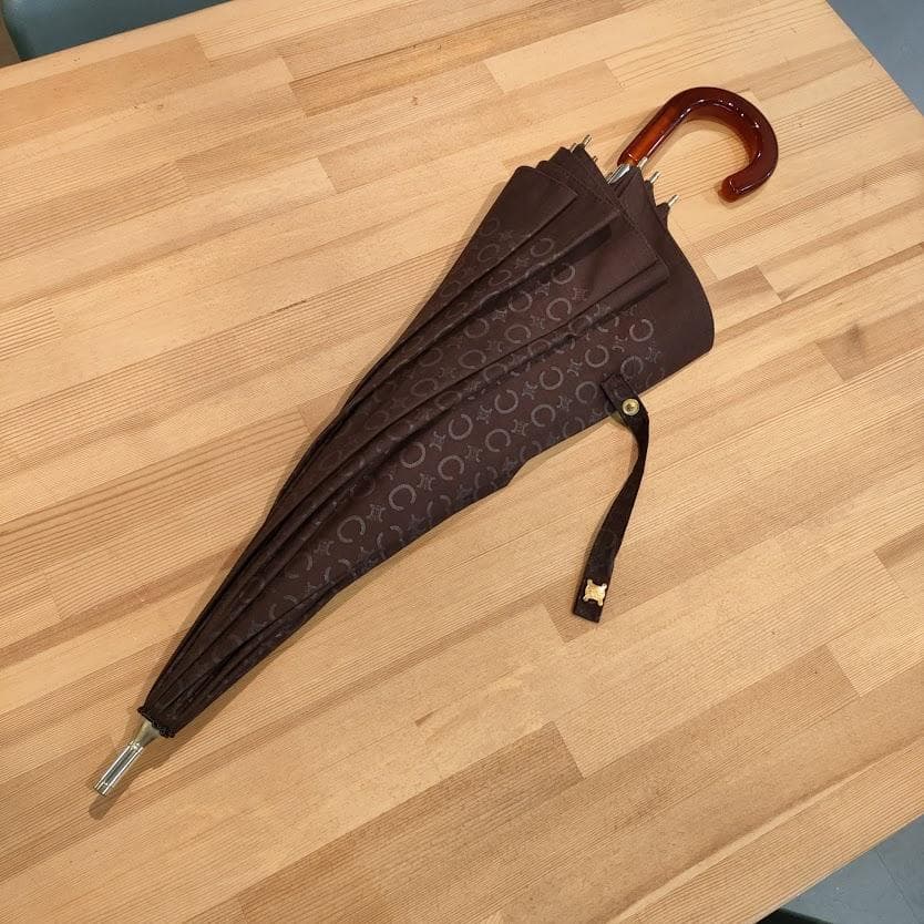 CELINE セリーヌ 日傘 長傘 高級傘 アンブレラ トリオンフ金具