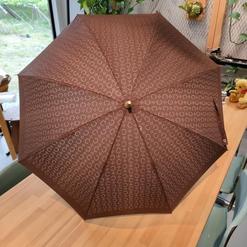 CELINE セリーヌ 日傘 長傘 高級傘 アンブレラ トリオンフ金具