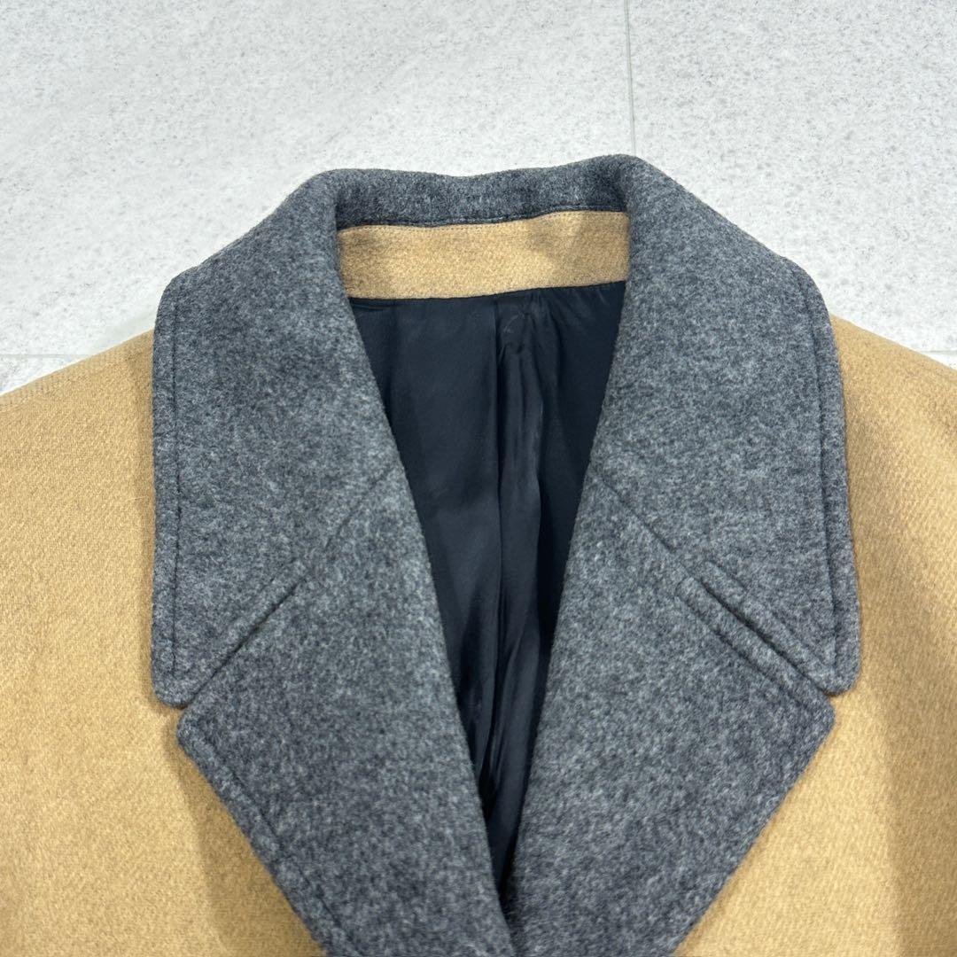 美品【ポールスミス】カシミヤ混 バイカラー チェスターコート ロング 裏地花柄