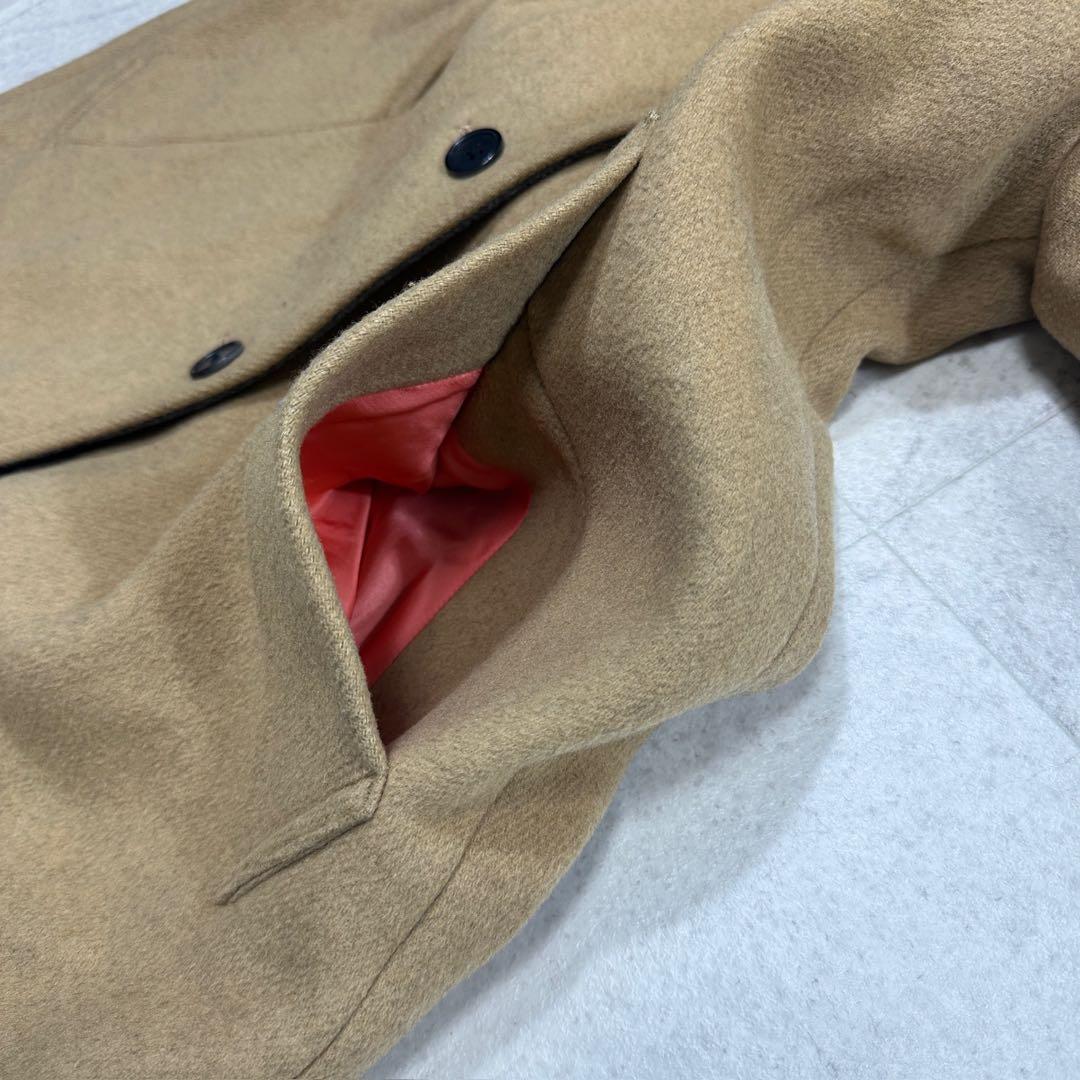 美品【ポールスミス】カシミヤ混 バイカラー チェスターコート ロング 裏地花柄