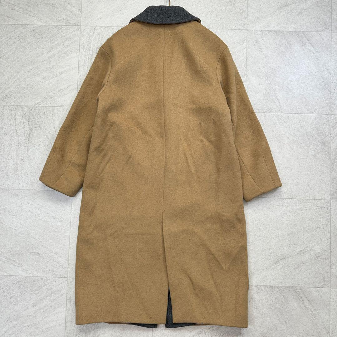 美品【ポールスミス】カシミヤ混 バイカラー チェスターコート ロング 裏地花柄