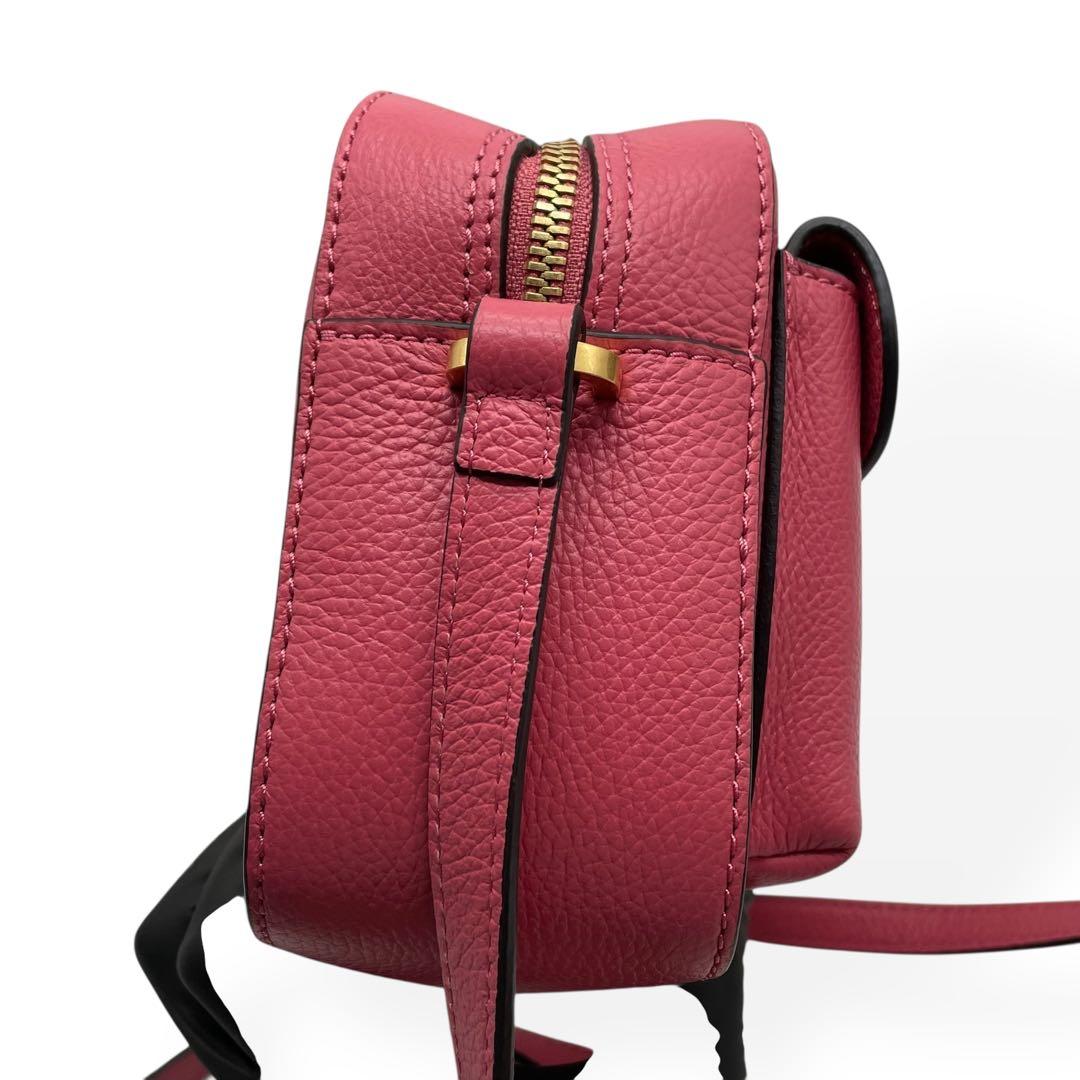 未使用級　COCCINELLE ショルダーバッグ　レザー　保存袋　ピンク系　高級