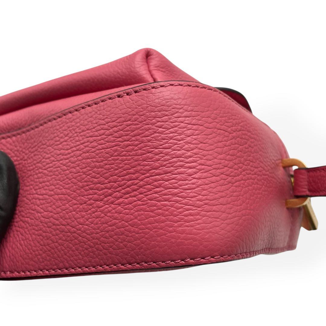 未使用級　COCCINELLE ショルダーバッグ　レザー　保存袋　ピンク系　高級