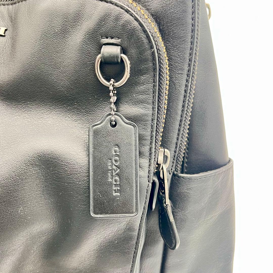COACH コーチ グラハム バックパック A4 PC可 レザー リュック 黒