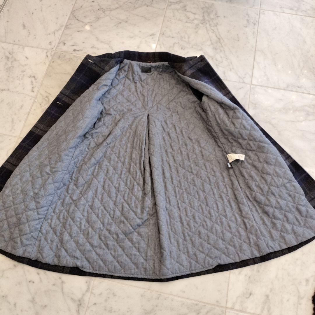 FENDI 12+ ポケットファー チェック ウールロングコート