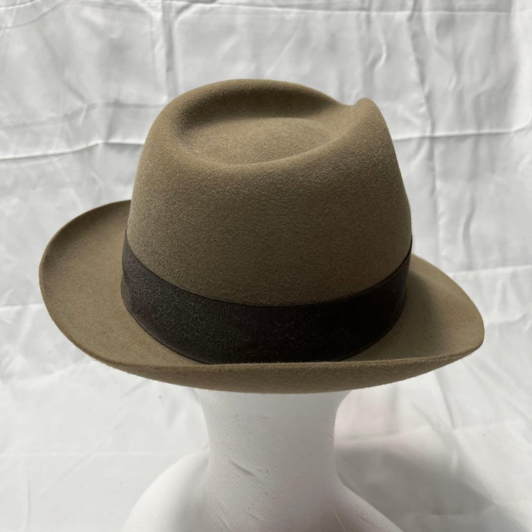 R*A様 ベージュ ハット KNOX ラビット　ファー　フェルト　羽根付きリボン