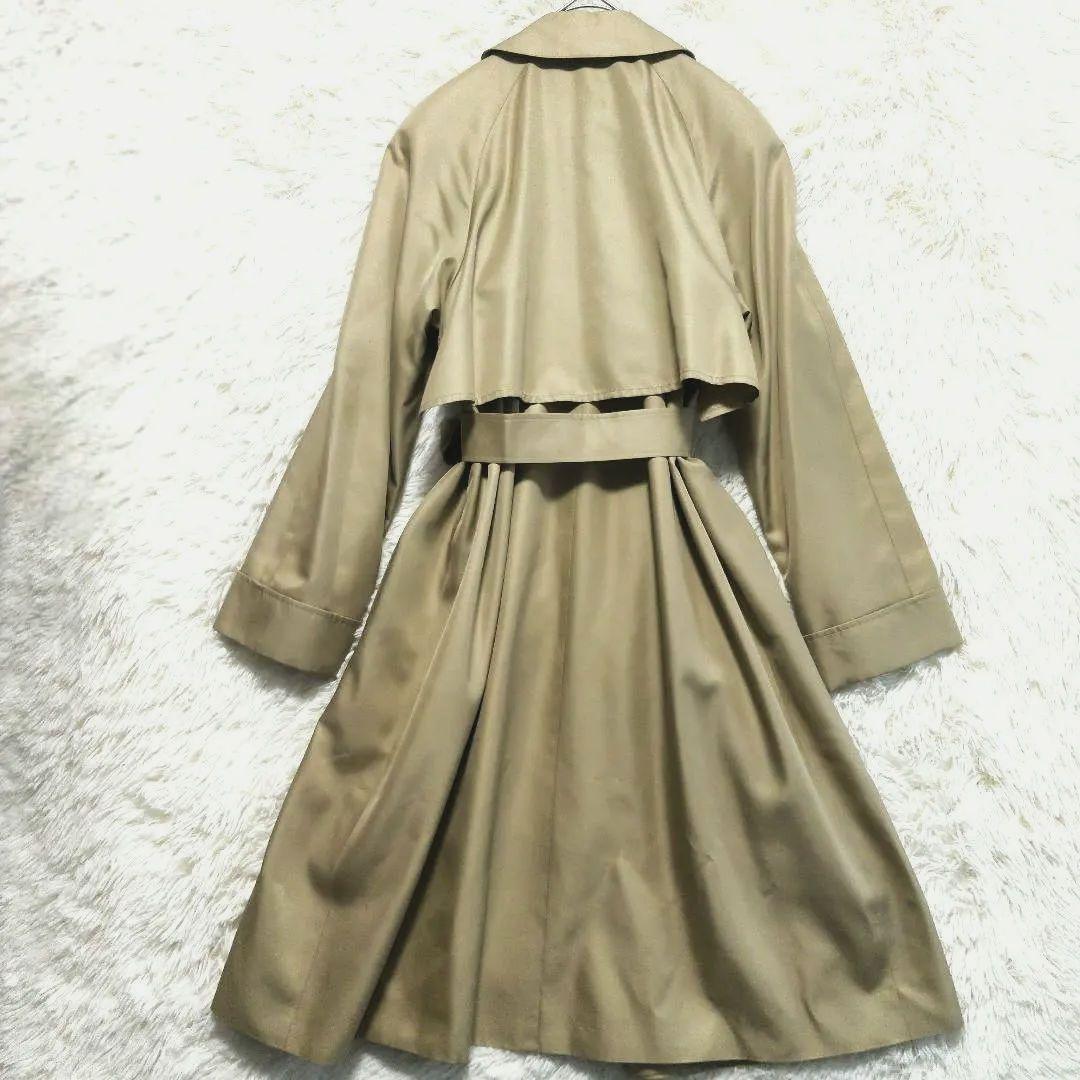 バーバリーズ　シルク100%　スカーフ柄　ステンカラーコート　ベルト付き　9AR