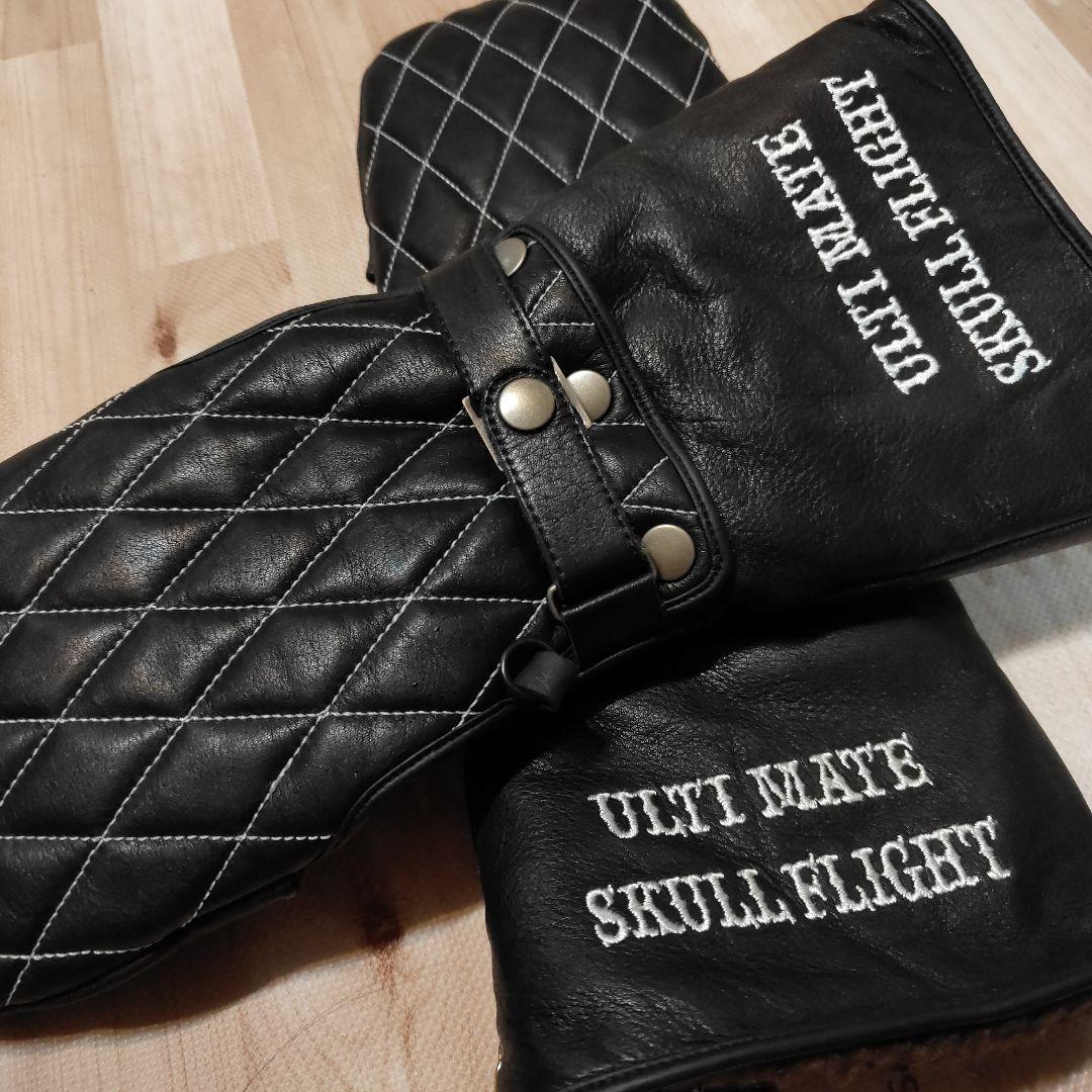 ULTIMATE SKULLFLIGHT ブラックレザーグローブ