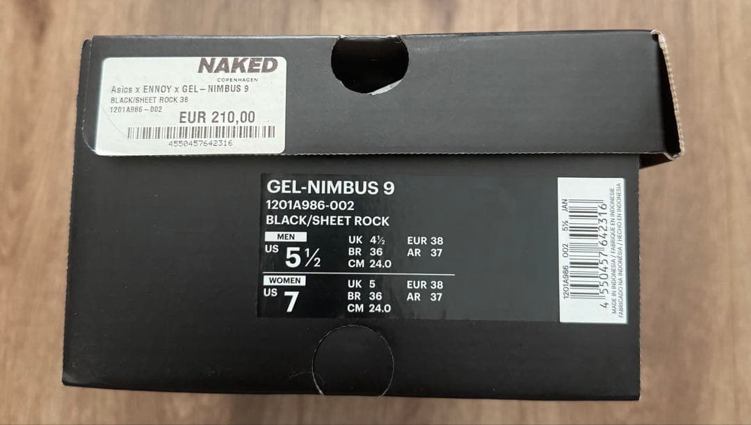 靴 ASICS ENNOY GEL-NIMBUS9 BLACK/SHEET ROCK