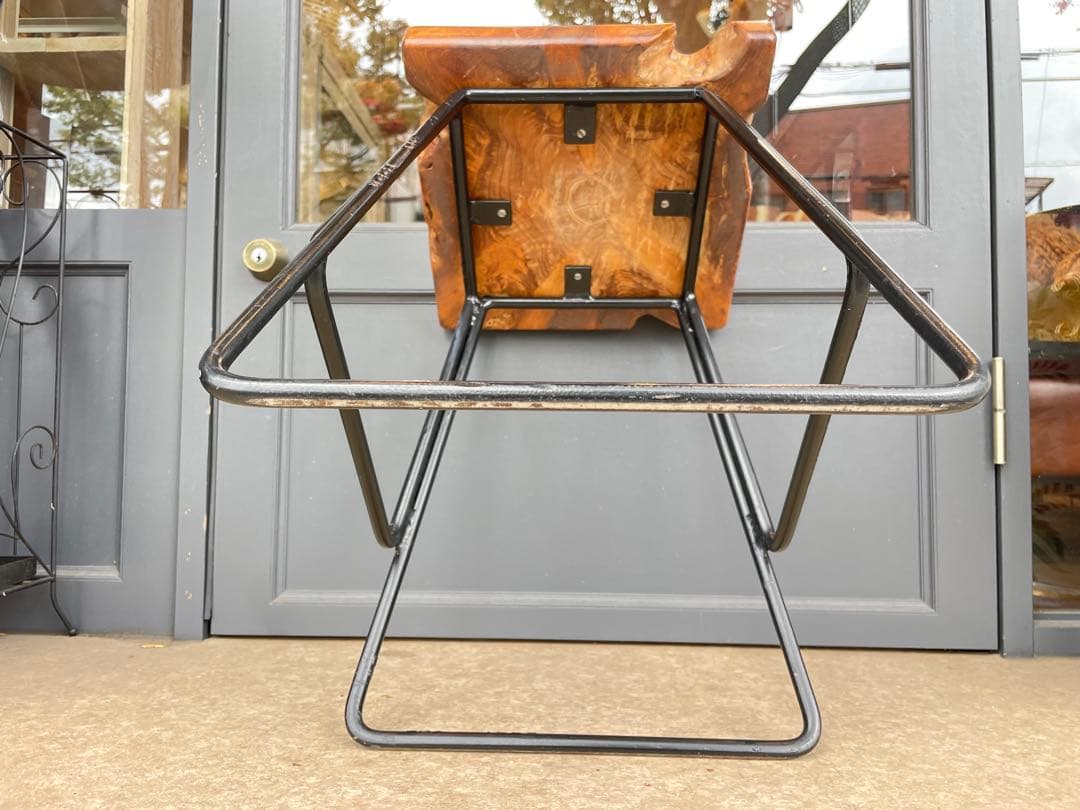 B7108【無垢×アイアン】スツール アイアンスツール