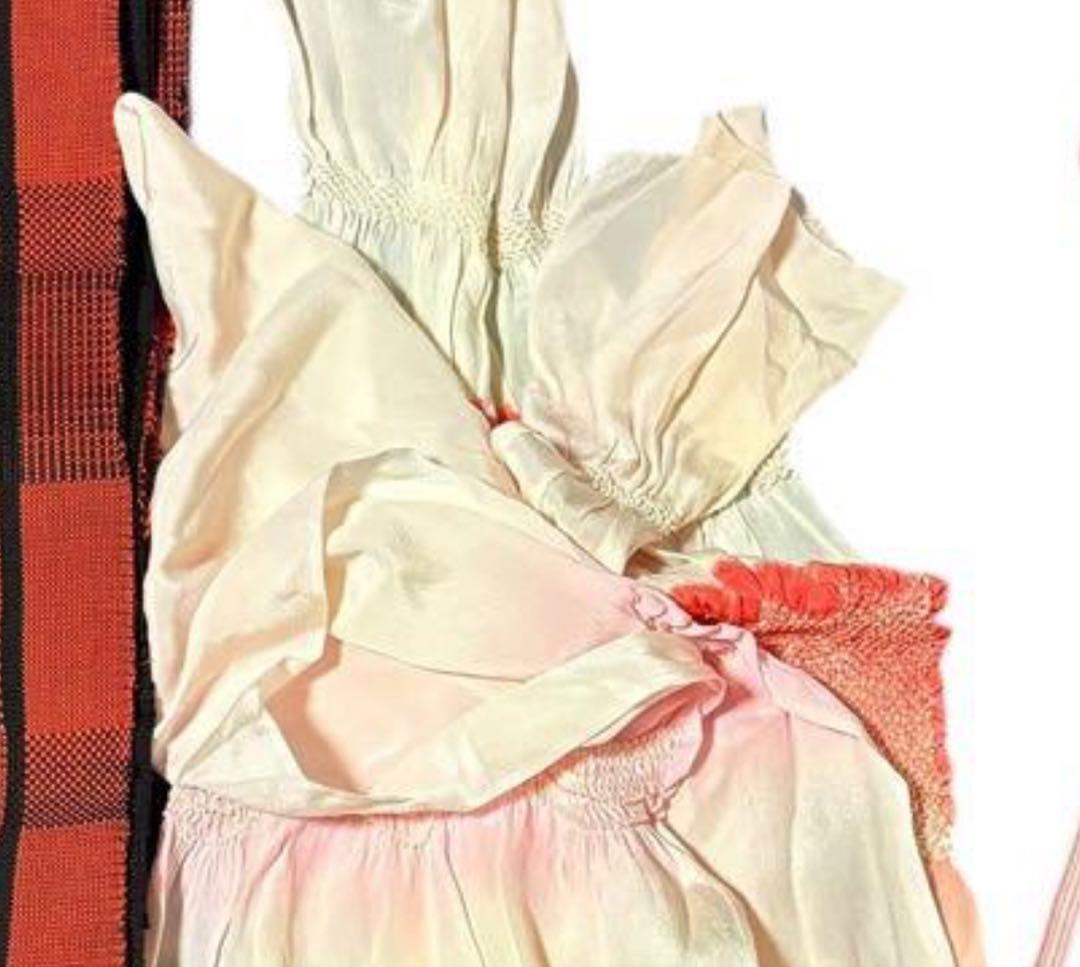 C*o様 未使用近い　美品　袷　正絹　生紬　琉球絣柄　小紋　フルセット