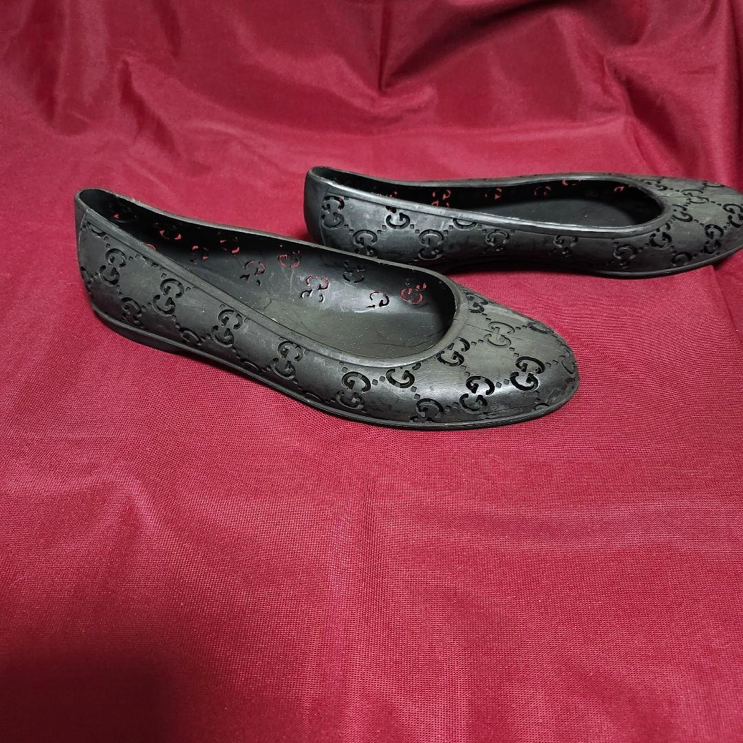 tsayachan12　 　ブラック　 フラットラバーシューズパンプス