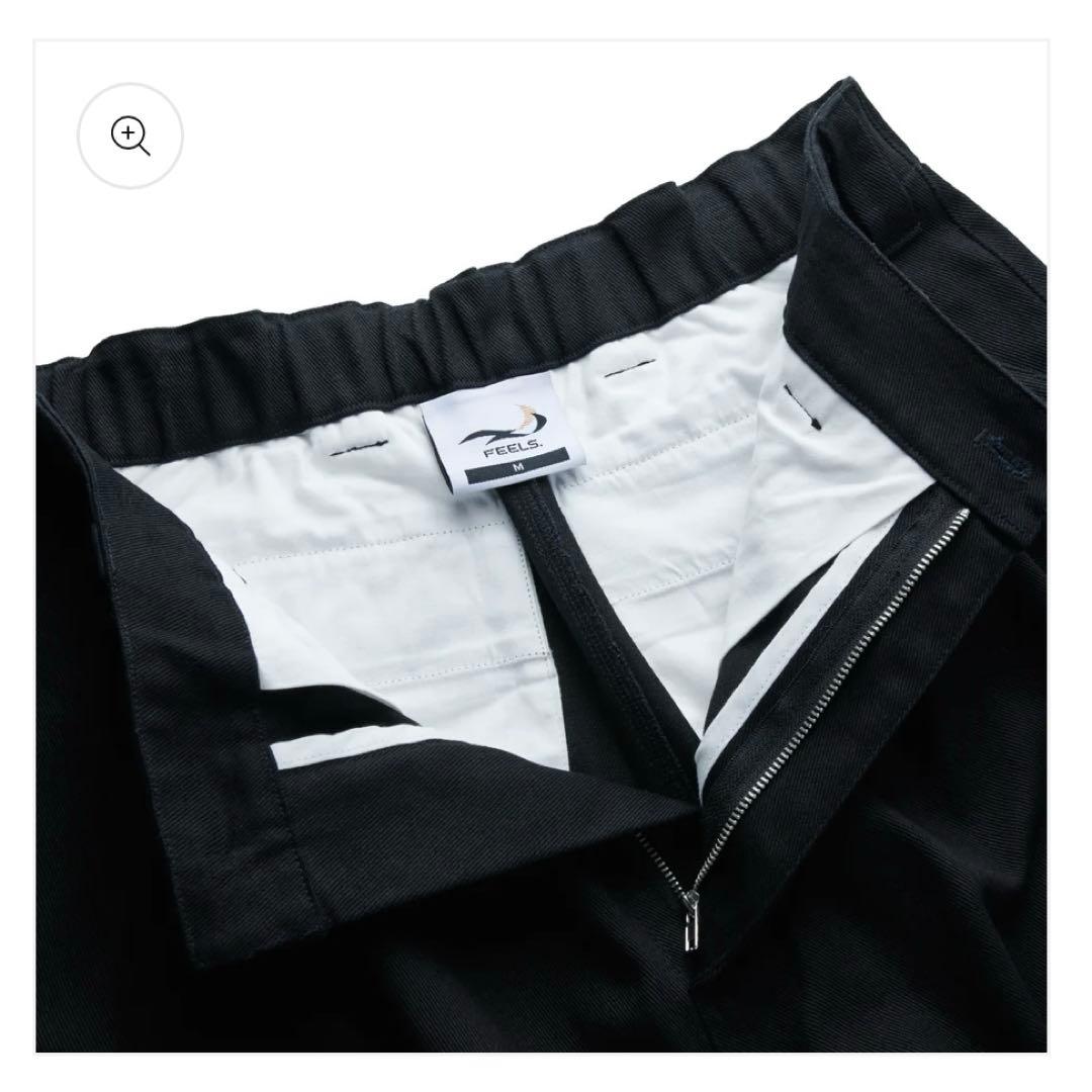 パンツ FEELS WIDE TUCKED TROUSERS BLACK