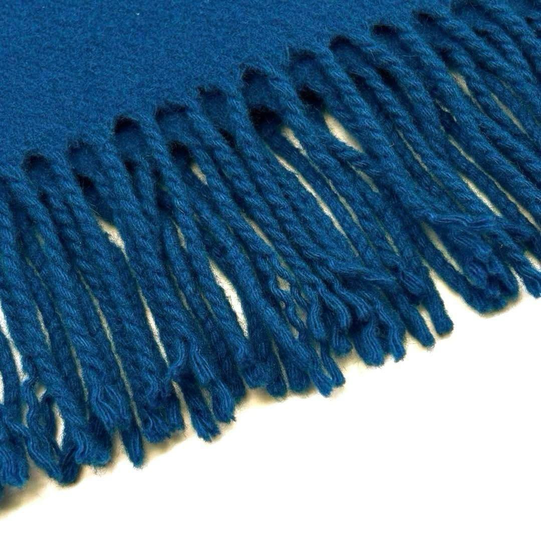 【美品】エルメス マフラー レクトヴェルソ カシミヤ100% ブルー系 1M35