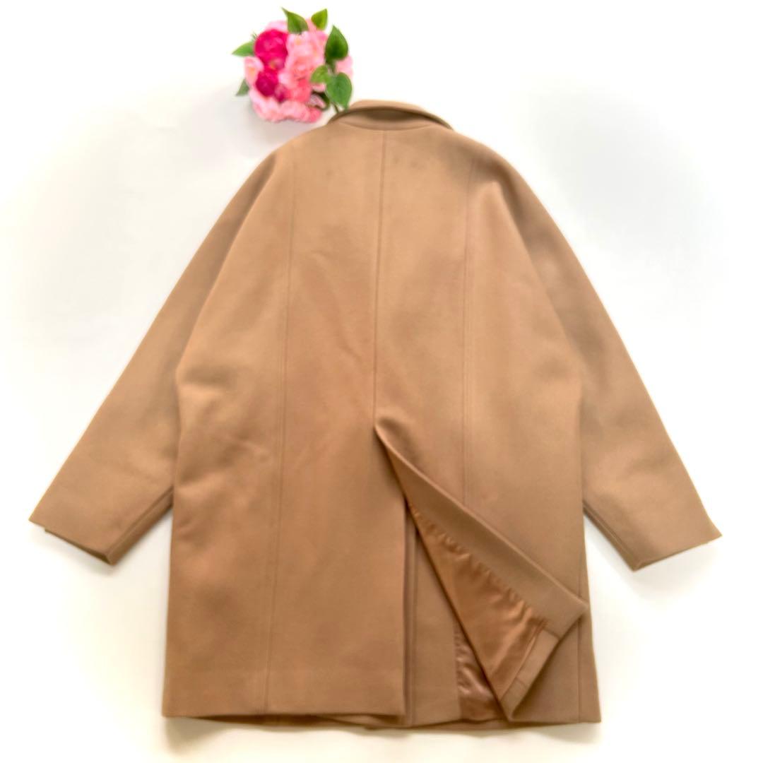 最終セール　極美品　エリン　メルトンシングルワンボタンコート　ウール　ゆったり